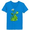 Ladies’  Junior Fine Jersey V-Neck Longer Length T-Shirt Thumbnail