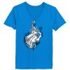 Ladies’  Junior Fine Jersey V-Neck Longer Length T-Shirt Thumbnail