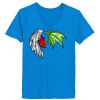 Ladies’  Junior Fine Jersey V-Neck Longer Length T-Shirt Thumbnail