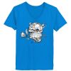 Ladies’  Junior Fine Jersey V-Neck Longer Length T-Shirt Thumbnail