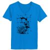 Ladies’  Junior Fine Jersey V-Neck Longer Length T-Shirt Thumbnail