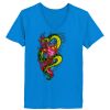 Ladies’  Junior Fine Jersey V-Neck Longer Length T-Shirt Thumbnail