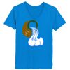 Ladies’  Junior Fine Jersey V-Neck Longer Length T-Shirt Thumbnail