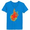 Ladies’  Junior Fine Jersey V-Neck Longer Length T-Shirt Thumbnail