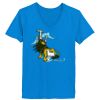 Ladies’  Junior Fine Jersey V-Neck Longer Length T-Shirt Thumbnail