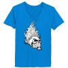 Ladies’  Junior Fine Jersey V-Neck Longer Length T-Shirt Thumbnail