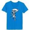Ladies’  Junior Fine Jersey V-Neck Longer Length T-Shirt Thumbnail