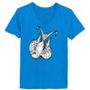 Ladies’  Junior Fine Jersey V-Neck Longer Length T-Shirt Thumbnail
