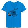 Ladies’  Junior Fine Jersey V-Neck Longer Length T-Shirt Thumbnail