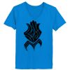 Ladies’  Junior Fine Jersey V-Neck Longer Length T-Shirt Thumbnail