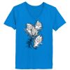 Ladies’  Junior Fine Jersey V-Neck Longer Length T-Shirt Thumbnail