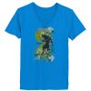Ladies’  Junior Fine Jersey V-Neck Longer Length T-Shirt Thumbnail