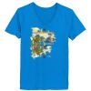 Ladies’  Junior Fine Jersey V-Neck Longer Length T-Shirt Thumbnail