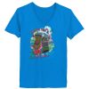 Ladies’  Junior Fine Jersey V-Neck Longer Length T-Shirt Thumbnail