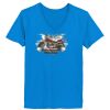 Ladies’  Junior Fine Jersey V-Neck Longer Length T-Shirt Thumbnail