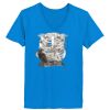 Ladies’  Junior Fine Jersey V-Neck Longer Length T-Shirt Thumbnail
