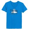 Ladies’  Junior Fine Jersey V-Neck Longer Length T-Shirt Thumbnail