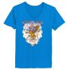 Ladies’  Junior Fine Jersey V-Neck Longer Length T-Shirt Thumbnail