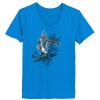 Ladies’  Junior Fine Jersey V-Neck Longer Length T-Shirt Thumbnail