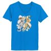 Ladies’  Junior Fine Jersey V-Neck Longer Length T-Shirt Thumbnail