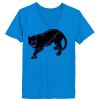 Ladies’  Junior Fine Jersey V-Neck Longer Length T-Shirt Thumbnail