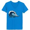Ladies’  Junior Fine Jersey V-Neck Longer Length T-Shirt Thumbnail