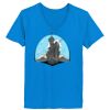 Ladies’  Junior Fine Jersey V-Neck Longer Length T-Shirt Thumbnail
