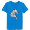 Ladies’  Junior Fine Jersey V-Neck Longer Length T-Shirt Thumbnail