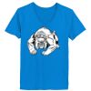 Ladies’  Junior Fine Jersey V-Neck Longer Length T-Shirt Thumbnail