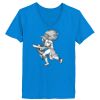 Ladies’  Junior Fine Jersey V-Neck Longer Length T-Shirt Thumbnail