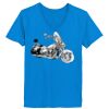 Ladies’  Junior Fine Jersey V-Neck Longer Length T-Shirt Thumbnail