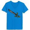 Ladies’  Junior Fine Jersey V-Neck Longer Length T-Shirt Thumbnail