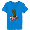 Ladies’  Junior Fine Jersey V-Neck Longer Length T-Shirt Thumbnail