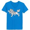 Ladies’  Junior Fine Jersey V-Neck Longer Length T-Shirt Thumbnail