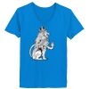 Ladies’  Junior Fine Jersey V-Neck Longer Length T-Shirt Thumbnail