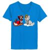 Ladies’  Junior Fine Jersey V-Neck Longer Length T-Shirt Thumbnail
