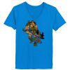 Ladies’  Junior Fine Jersey V-Neck Longer Length T-Shirt Thumbnail
