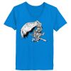 Ladies’  Junior Fine Jersey V-Neck Longer Length T-Shirt Thumbnail