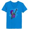 Ladies’  Junior Fine Jersey V-Neck Longer Length T-Shirt Thumbnail