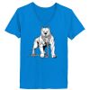 Ladies’  Junior Fine Jersey V-Neck Longer Length T-Shirt Thumbnail