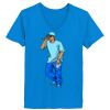 Ladies’  Junior Fine Jersey V-Neck Longer Length T-Shirt Thumbnail