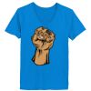 Ladies’  Junior Fine Jersey V-Neck Longer Length T-Shirt Thumbnail