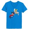 Ladies’  Junior Fine Jersey V-Neck Longer Length T-Shirt Thumbnail