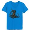 Ladies’  Junior Fine Jersey V-Neck Longer Length T-Shirt Thumbnail