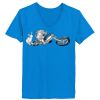Ladies’  Junior Fine Jersey V-Neck Longer Length T-Shirt Thumbnail