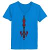 Ladies’  Junior Fine Jersey V-Neck Longer Length T-Shirt Thumbnail