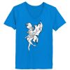 Ladies’  Junior Fine Jersey V-Neck Longer Length T-Shirt Thumbnail