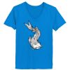 Ladies’  Junior Fine Jersey V-Neck Longer Length T-Shirt Thumbnail