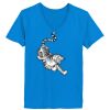 Ladies’  Junior Fine Jersey V-Neck Longer Length T-Shirt Thumbnail