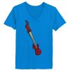Ladies’  Junior Fine Jersey V-Neck Longer Length T-Shirt Thumbnail